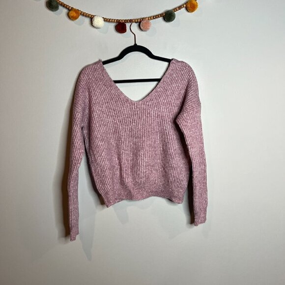 Anthropologie Angel of the North pink wool blend twist back sweater - Picture 4 of 6